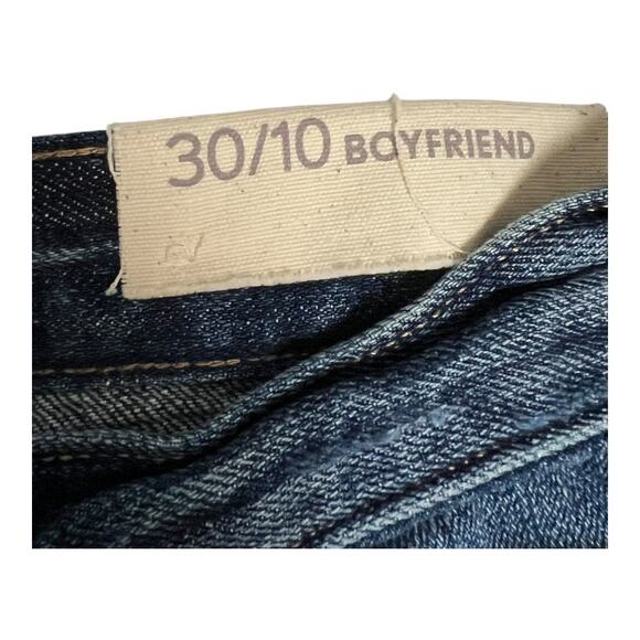LOFT Jeans Women's 30/10 Blue Boyfriend Slouchy Fit Distressed Rolled Cuff NWT - Picture 4 of 7